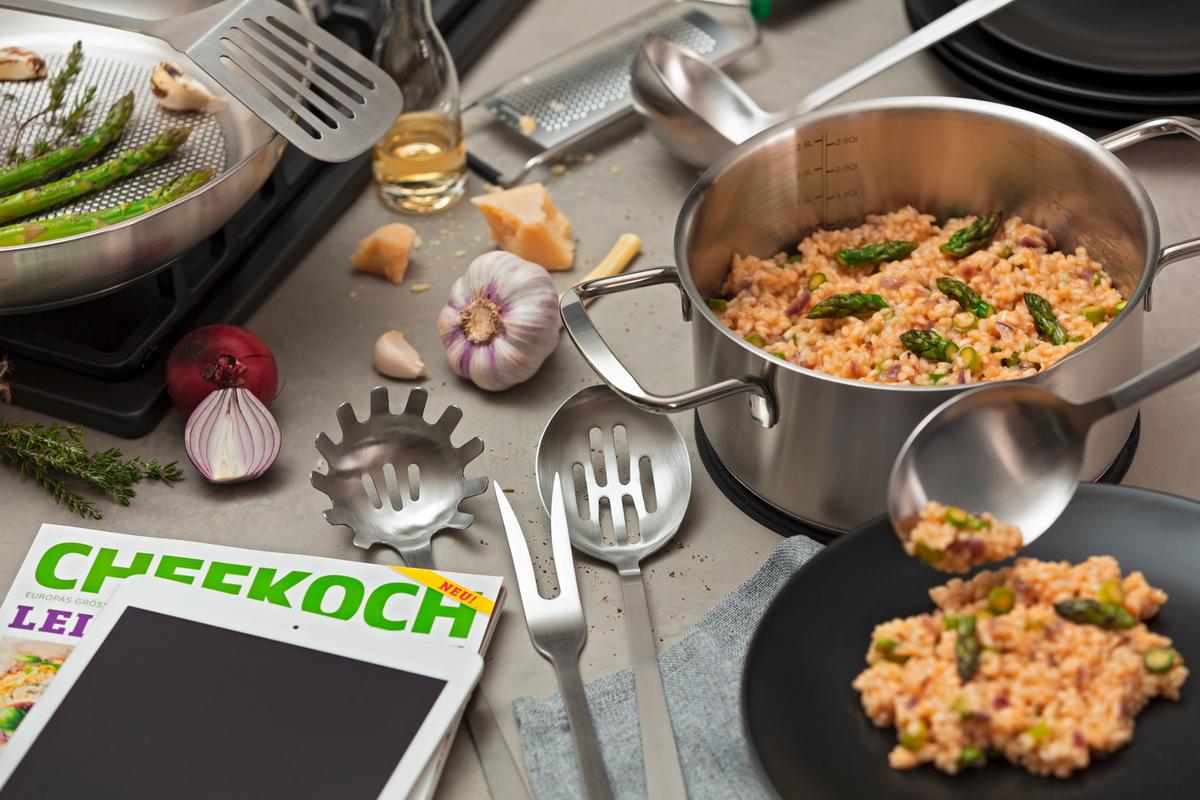 Oală Munich 2,5L - culoare inox, Design, sticlă/metal (20cm) - Chefkoch+Fackelmann