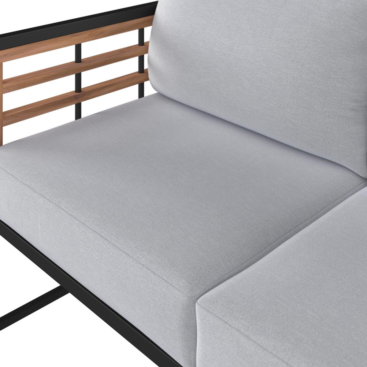 SOFA TARASOWA ARGOS - kolor naturalny/czarny, Modern, metal/drewno (125/67,5/63,5cm) - Ambia Garden