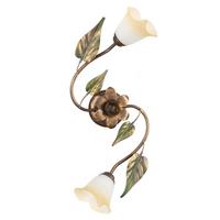 Deckenleuchte Miranda Bronze/Olivgrün max. 6 Watt - Bronzefarben/Olivgrün, ROMANTIK / LANDHAUS, Glas/Metall (70/28/28cm)