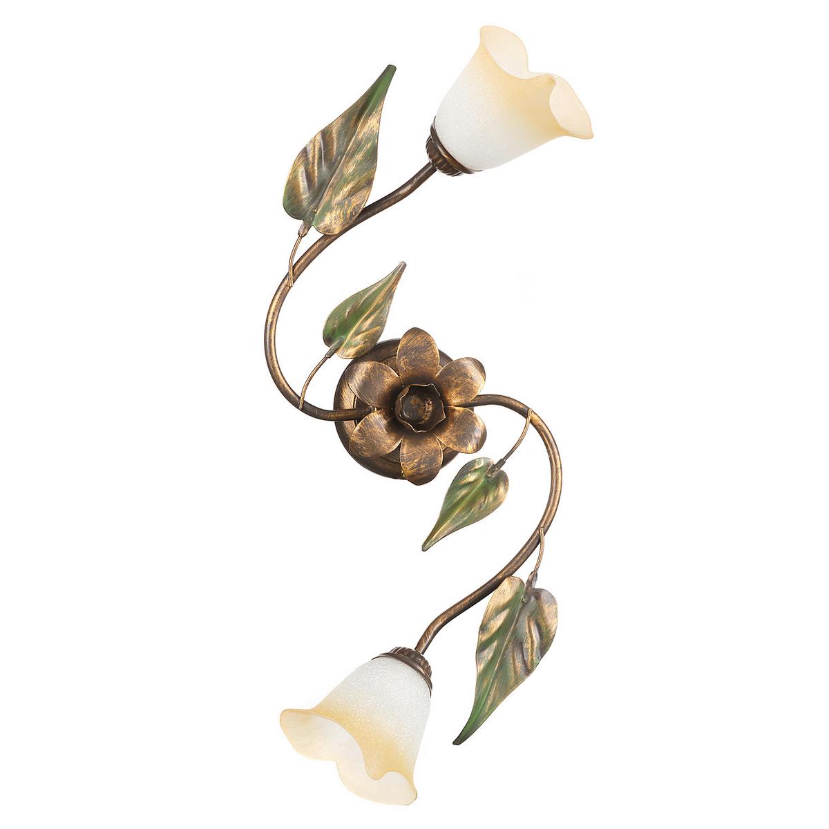 Deckenleuchte Miranda Bronze/Olivgrün max. 6 Watt - Bronzefarben/Olivgrün, ROMANTIK / LANDHAUS, Glas/Metall (70/28/28cm)