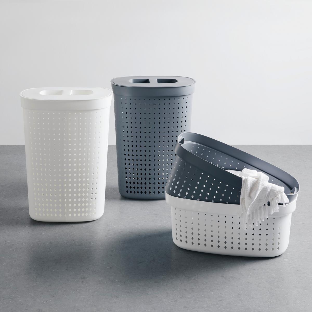 Coș de rufe clasic Seoul - alb, Modern, plastic (46/34/64cm) - Premium Living