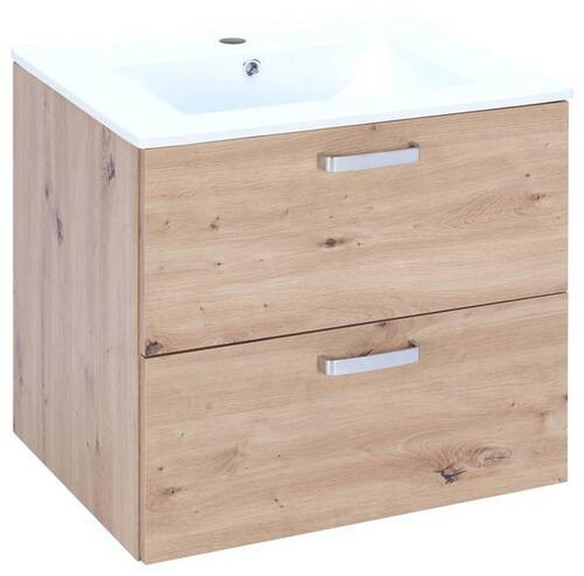 Donji Element Za Umivaonik Fresh - bijela/hrast Artisan, Konvencionalno, drvni materijal/metal (61/56/47cm) - Modern Living