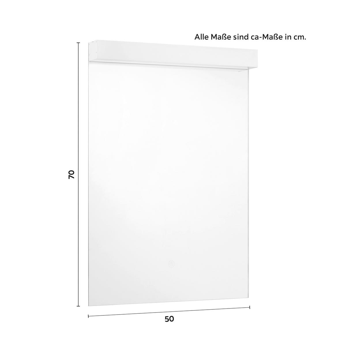 LUSTRO ŁAZIENKOWE ROMANO - kolor srebrny, Modern, metal/szkło (50/70/5cm) - Bessagi Home