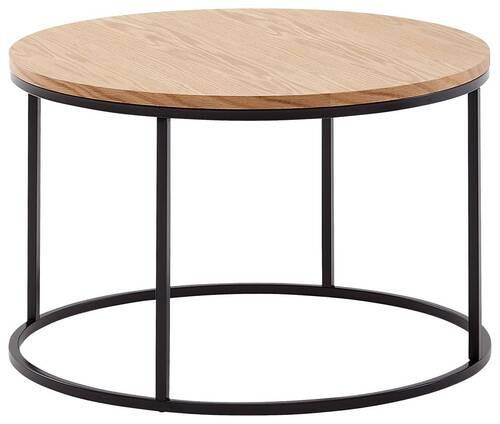 Couchtisch in Braun Rund - Schwarz/Braun, MODERN, Holzwerkstoff/Metall (70/70/45cm) - MID.YOU