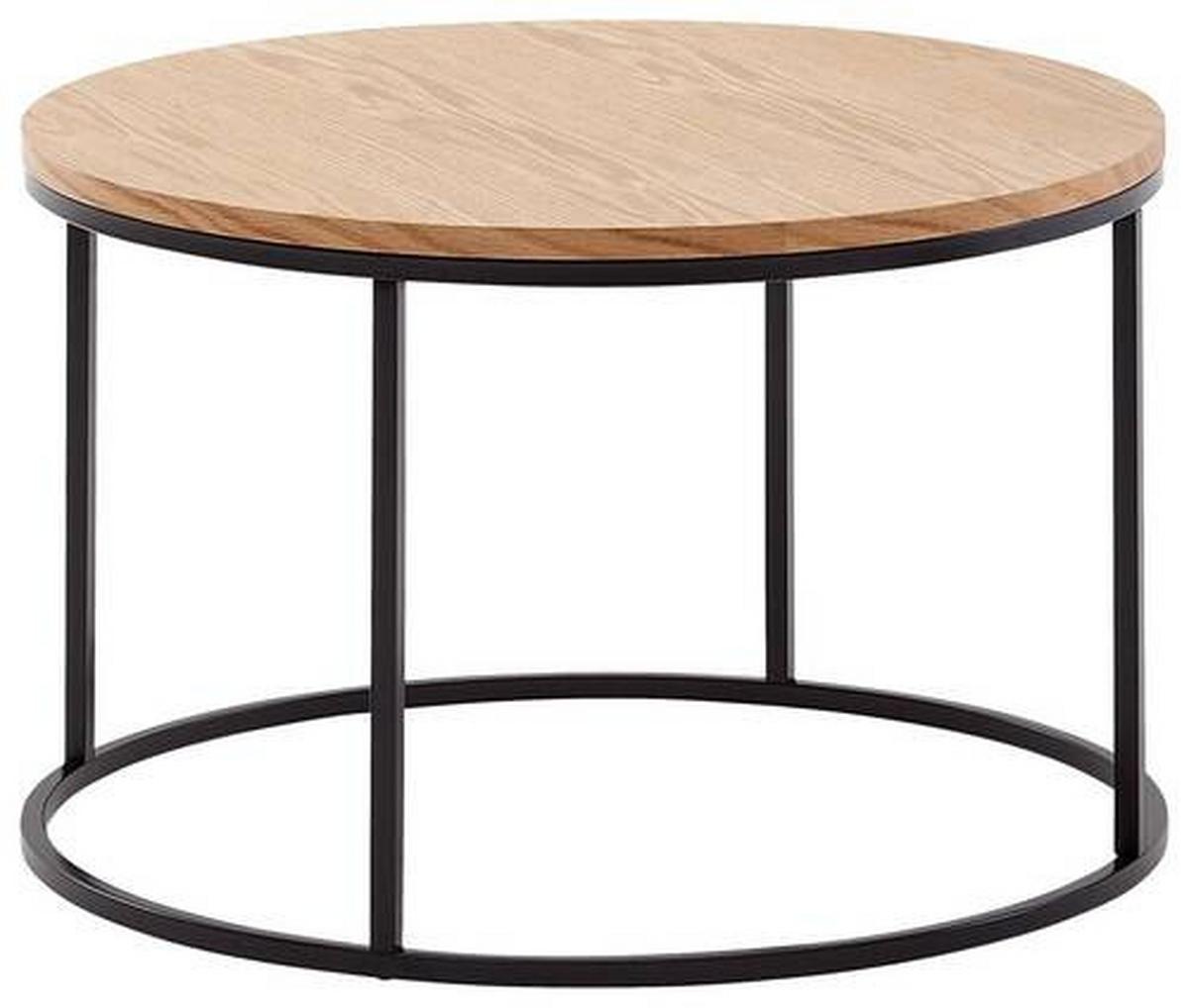 Couchtisch in Braun Rund - Schwarz/Braun, MODERN, Holzwerkstoff/Metall (70/70/45cm) - MID.YOU