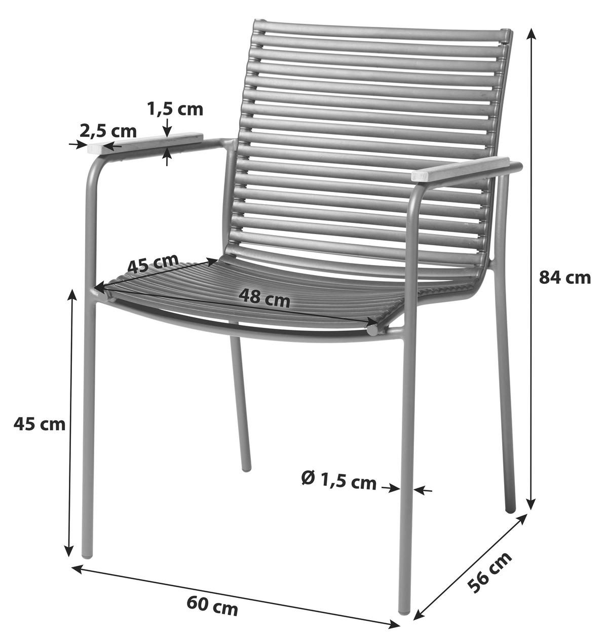 Gartensuhl Mood Weiß/Teak stapelbar - Weiß/Teakfarben, Natur, Holz/Kunststoff (60/84/56cm) - Gardenson