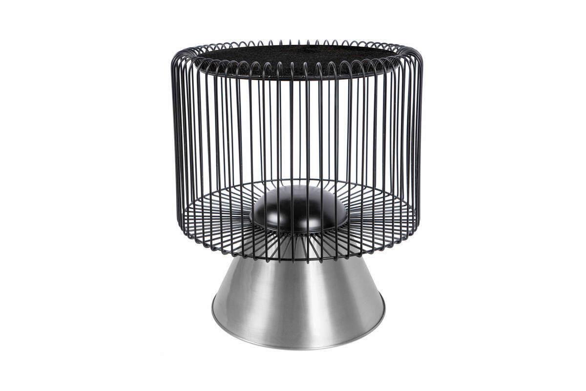 BEISTELLTISCH UOHXV-BLK - Silberfarben/Schwarz, Basics, Stein/Metall (51/51/56,5cm) - Kayoom