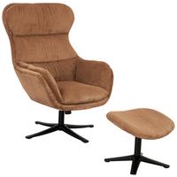 Set S Foteljem Tabbe, Oranžna, Žamet - črna/barve bakra, Moderno, kovina/tekstil (76/110/88,5cm) - Modern Living