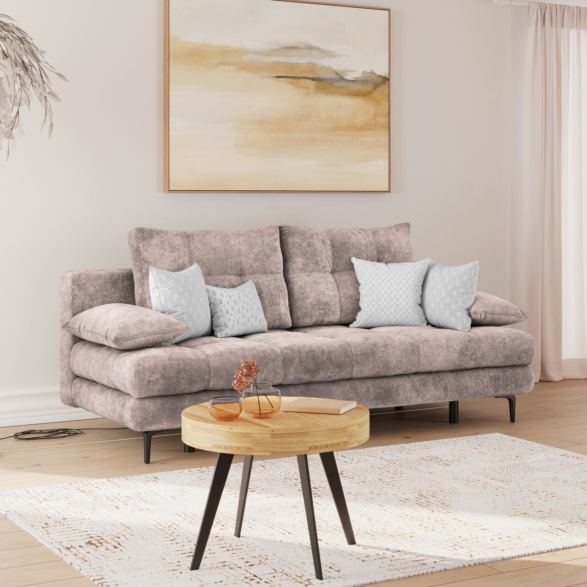 Trosjed Perla - ružičasta/crna, Konvencionalno, tekstil/metal (203/94/96cm)