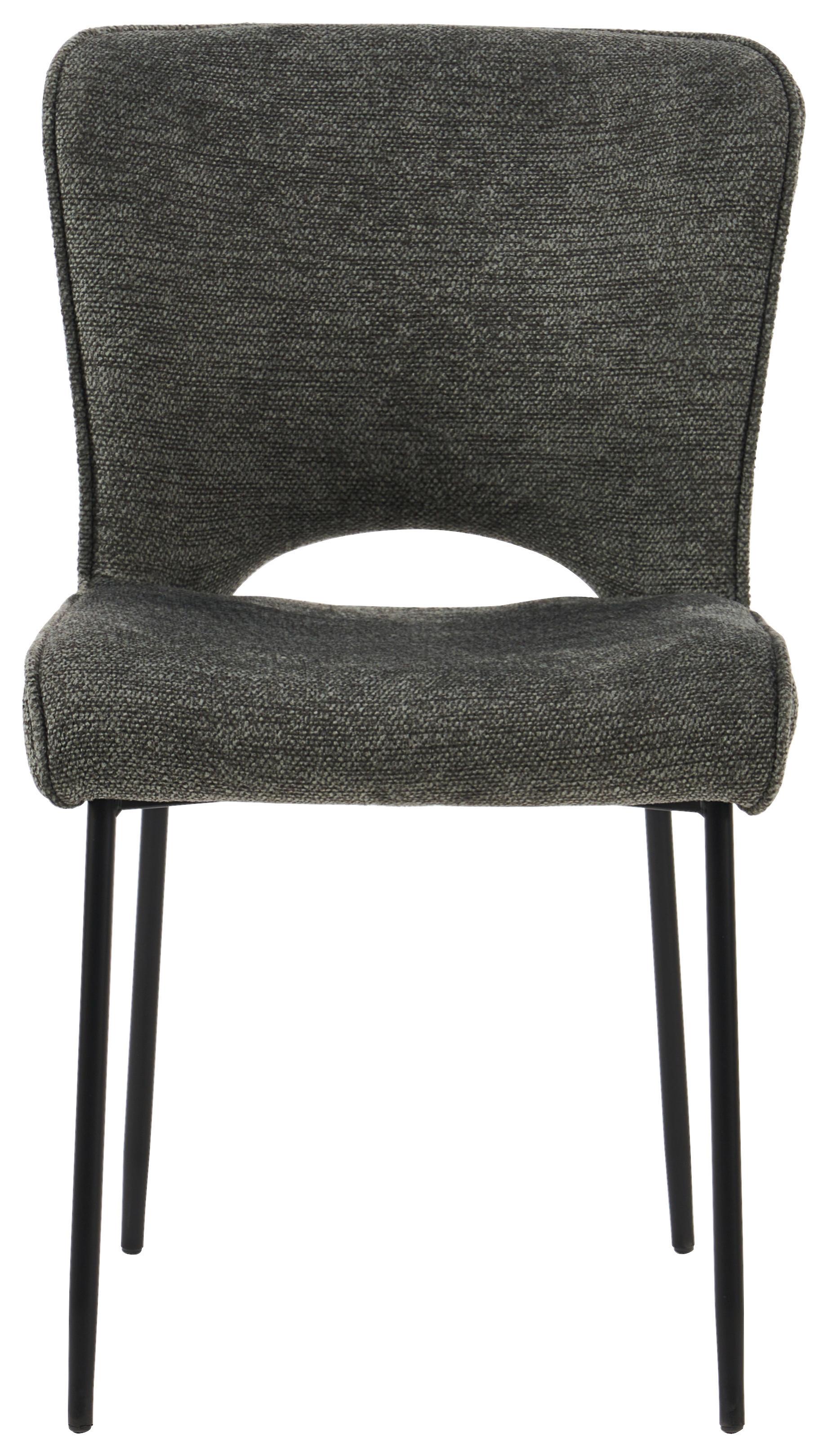 Stuhl Johanna Grün - Schwarz/Grau, MODERN, Textil/Metall (49/84/60cm) - Mömax