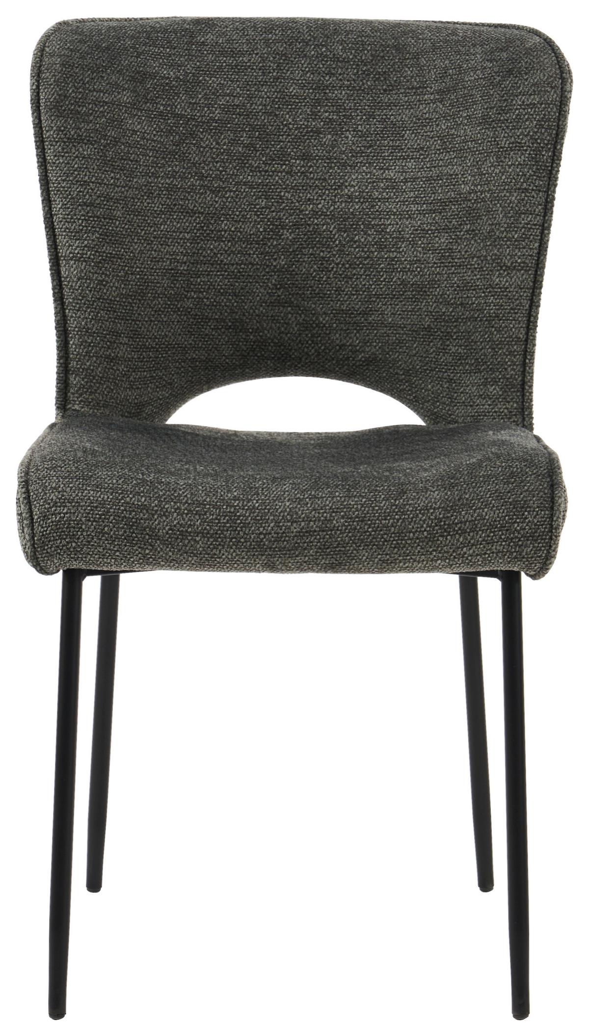 Stuhl Johanna Grün - Schwarz/Grau, MODERN, Textil/Metall (49/84/60cm) - Mömax