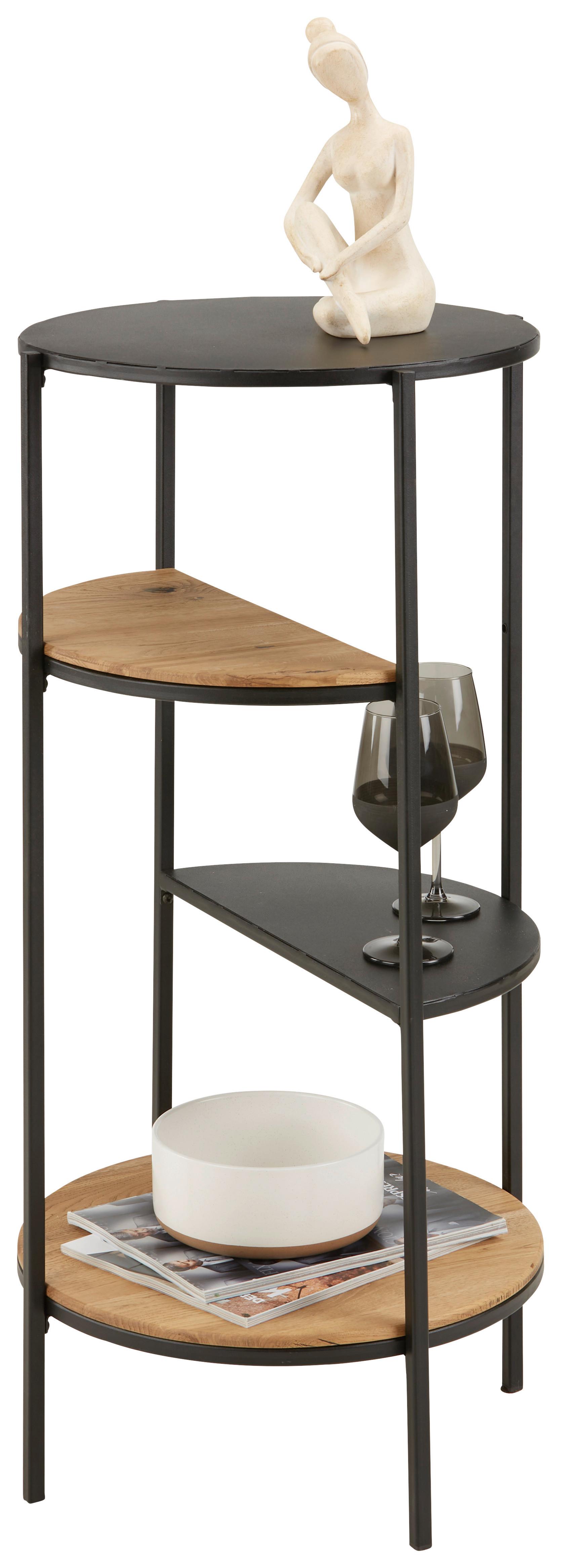 Standregal Charly in Natur/Schwarz - Schwarz/Naturfarben, MODERN, Holz/Metall (45/100/45cm) - Zandiara