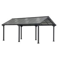 Carport Eiger Dunkelgrau ca. 610x301x367cm - Dunkelgrau, Basics, Metall (610/301/367,4cm) - Modante