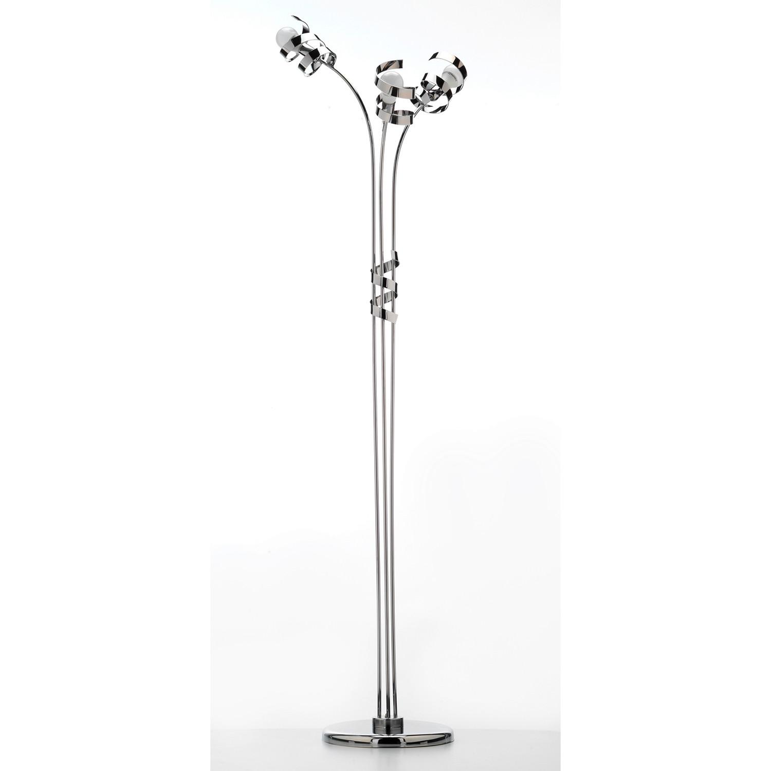 Stehleuchte Zoe Cromo Chromfarben max. 6 Watt - Chromfarben, Design, Metall (55/190cm)