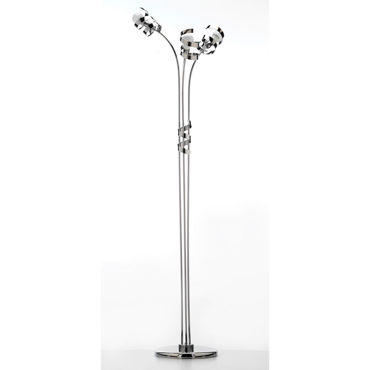 Stehleuchte Zoe Cromo Chromfarben max. 6 Watt - Chromfarben, Design, Metall (55/190cm)