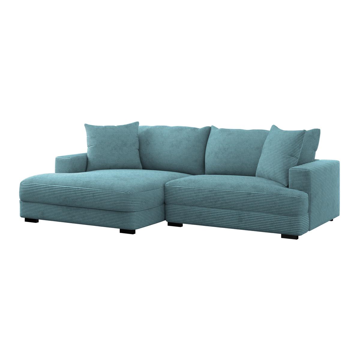 Kutna Garnitura Pelle - tirkizna/crna, Moderno, tekstil (180/265cm) - Modern Living