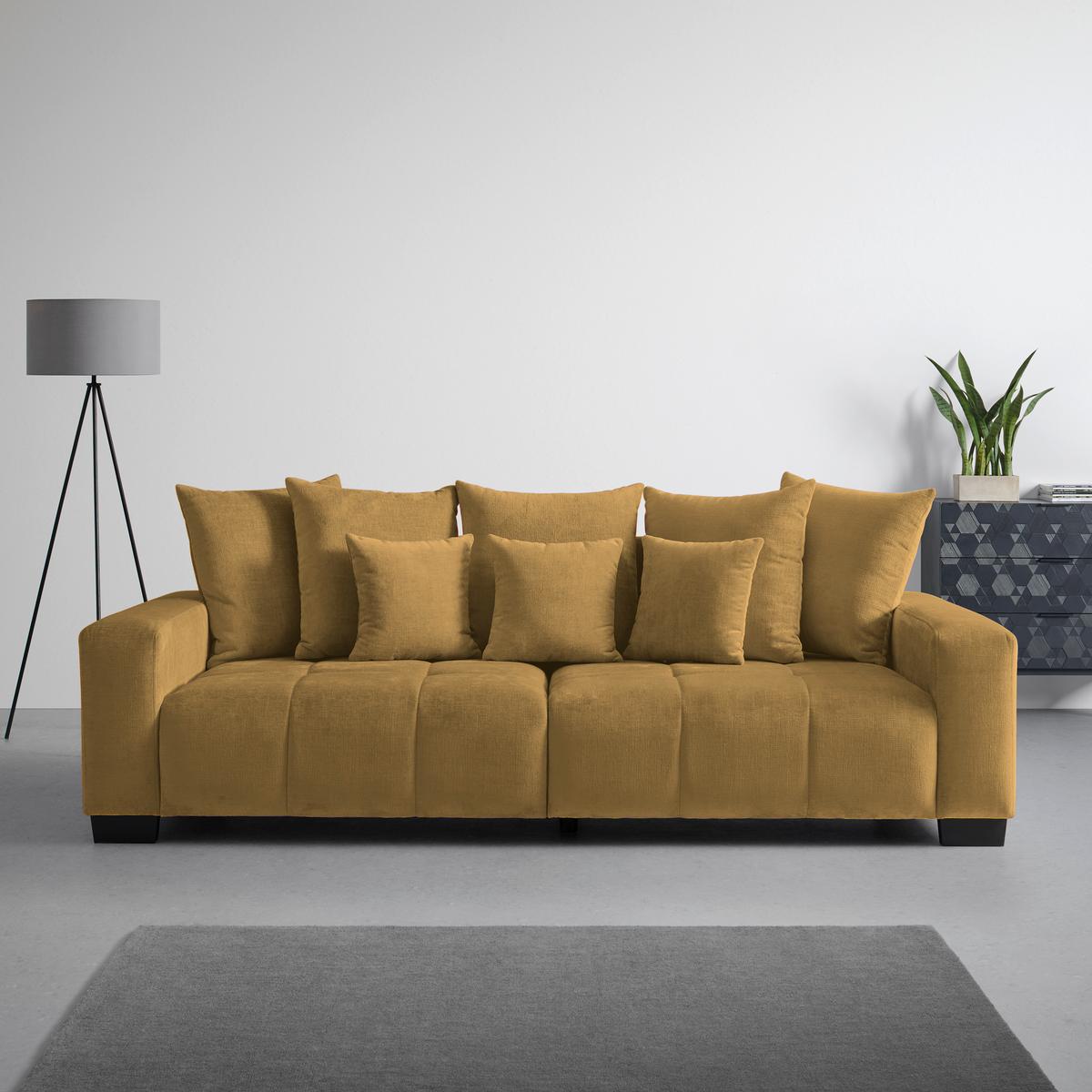 Bigsofa Matteo Honigfarben - Schwarz/Honig, MODERN, Holz (246l) - Based