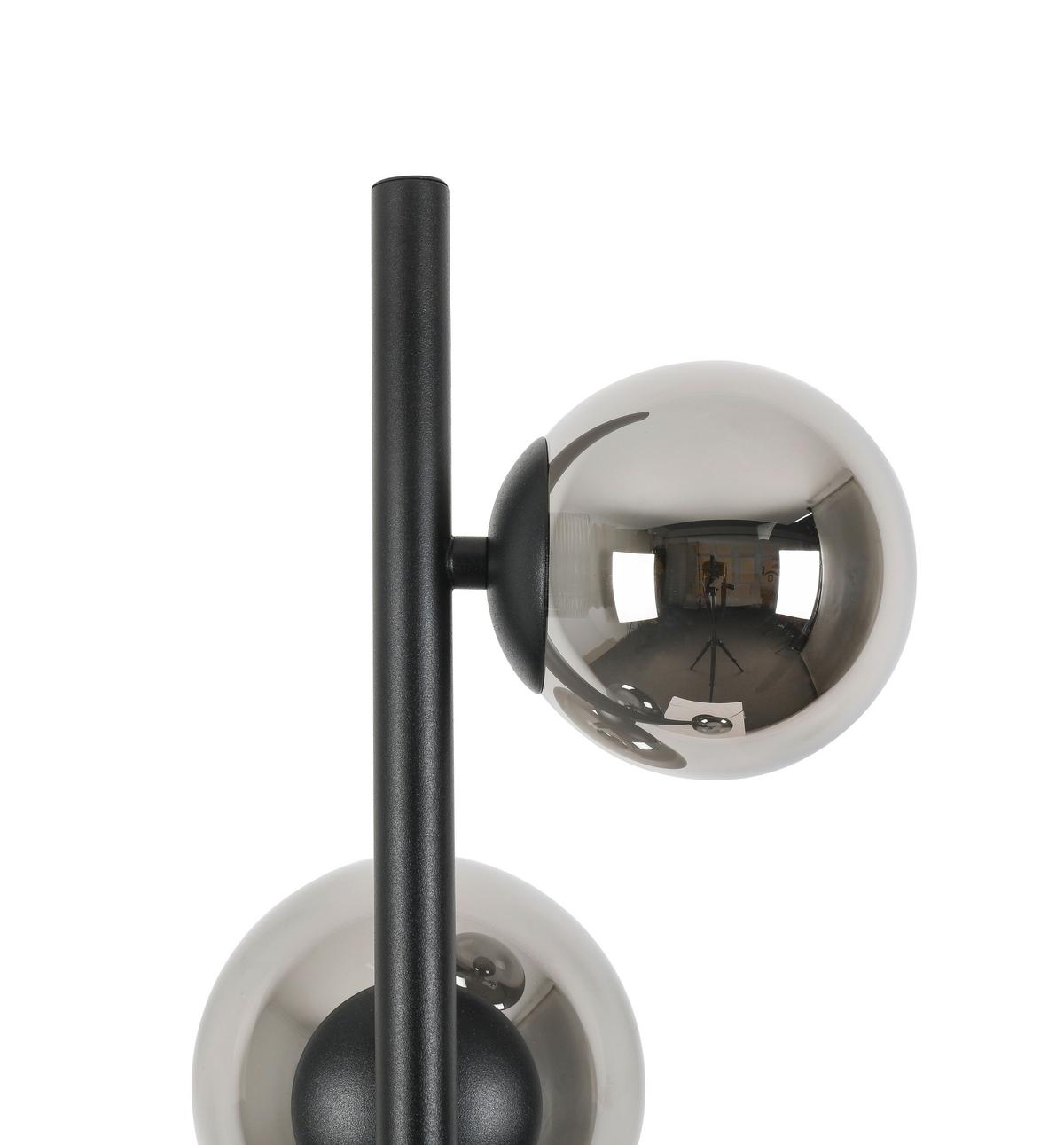 Stehleuchte Lisib in Schwarz/Chrom max. 10 Watt - Chromfarben/Schwarz, ROMANTIK / LANDHAUS, Glas/Metall (27/140cm) - Mömax