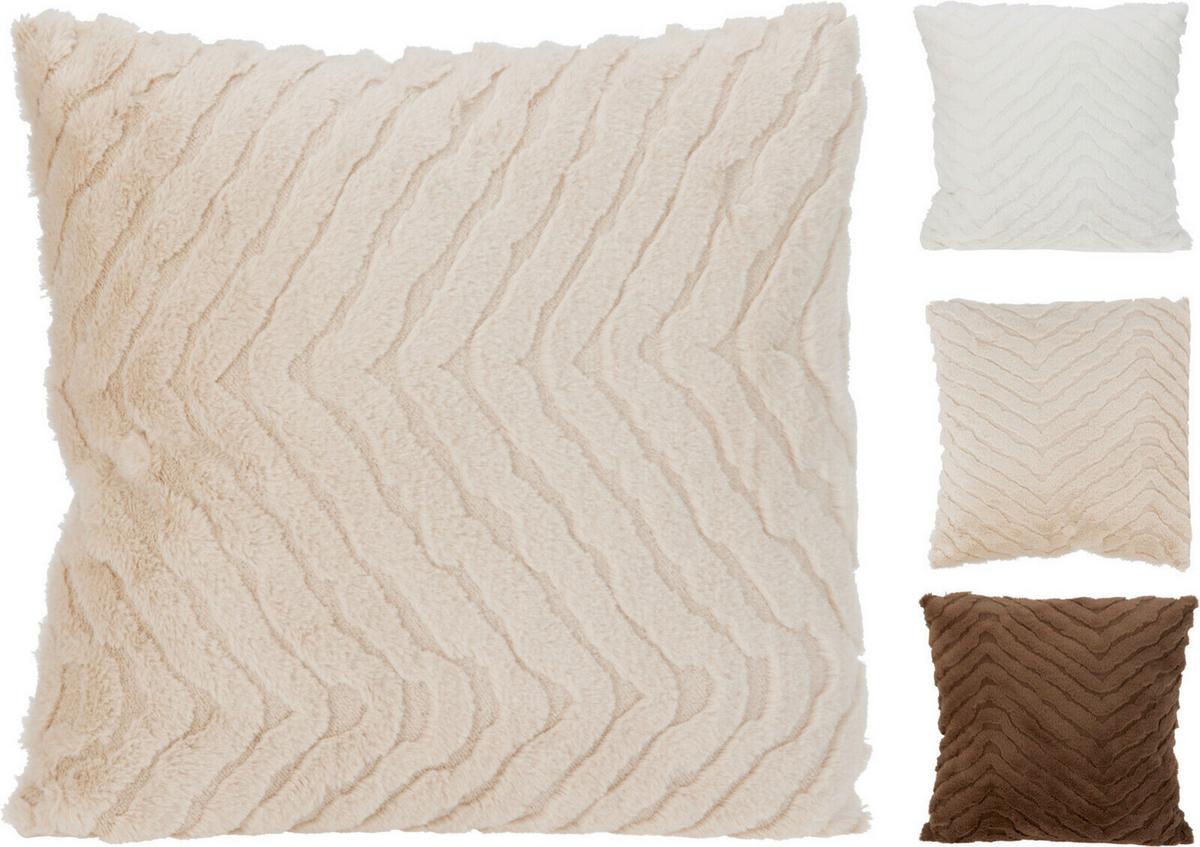 Műszőrme Díszpárna Rabbit Hair - bézs/barna, műanyag (45/45cm)