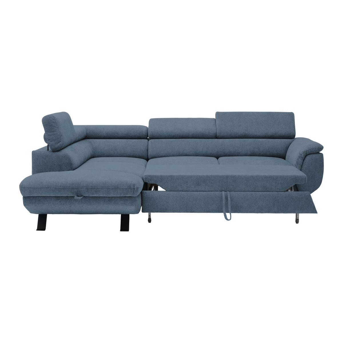 Ecksofa Raven Royalblau - Royalblau/Schwarz, MODERN, Textil/Metall (198/257cm) - Mömax