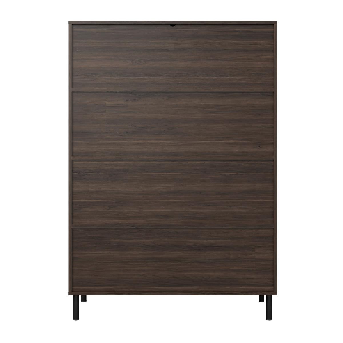 Highboatd Peonia Dunkelbraun - Dunkelbraun/Schwarz, MODERN, Holzwerkstoff/Metall (105/151/40cm) - Mömax
