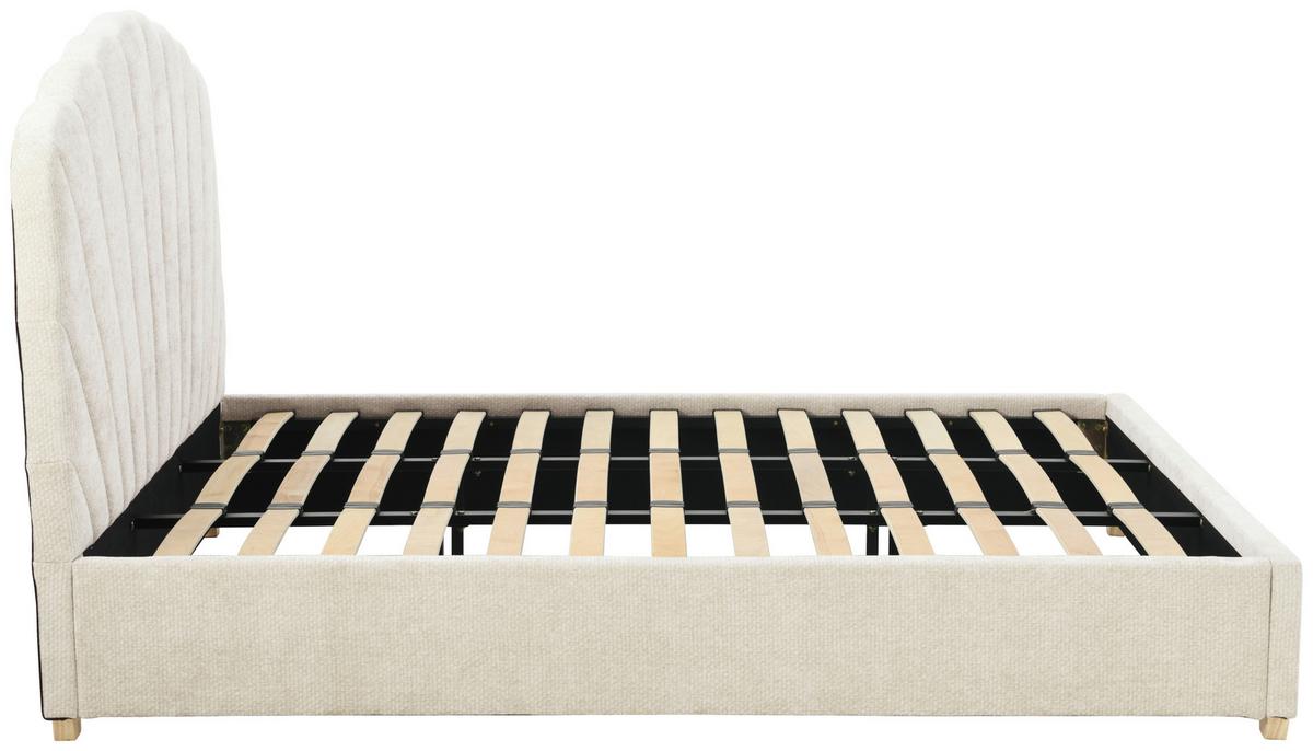 Oblazinjena Postelja Venus, Bež, 180x200cm - barve hrasta/bež, Design, kovina/umetna masa (191/121/215cm) - Livetastic