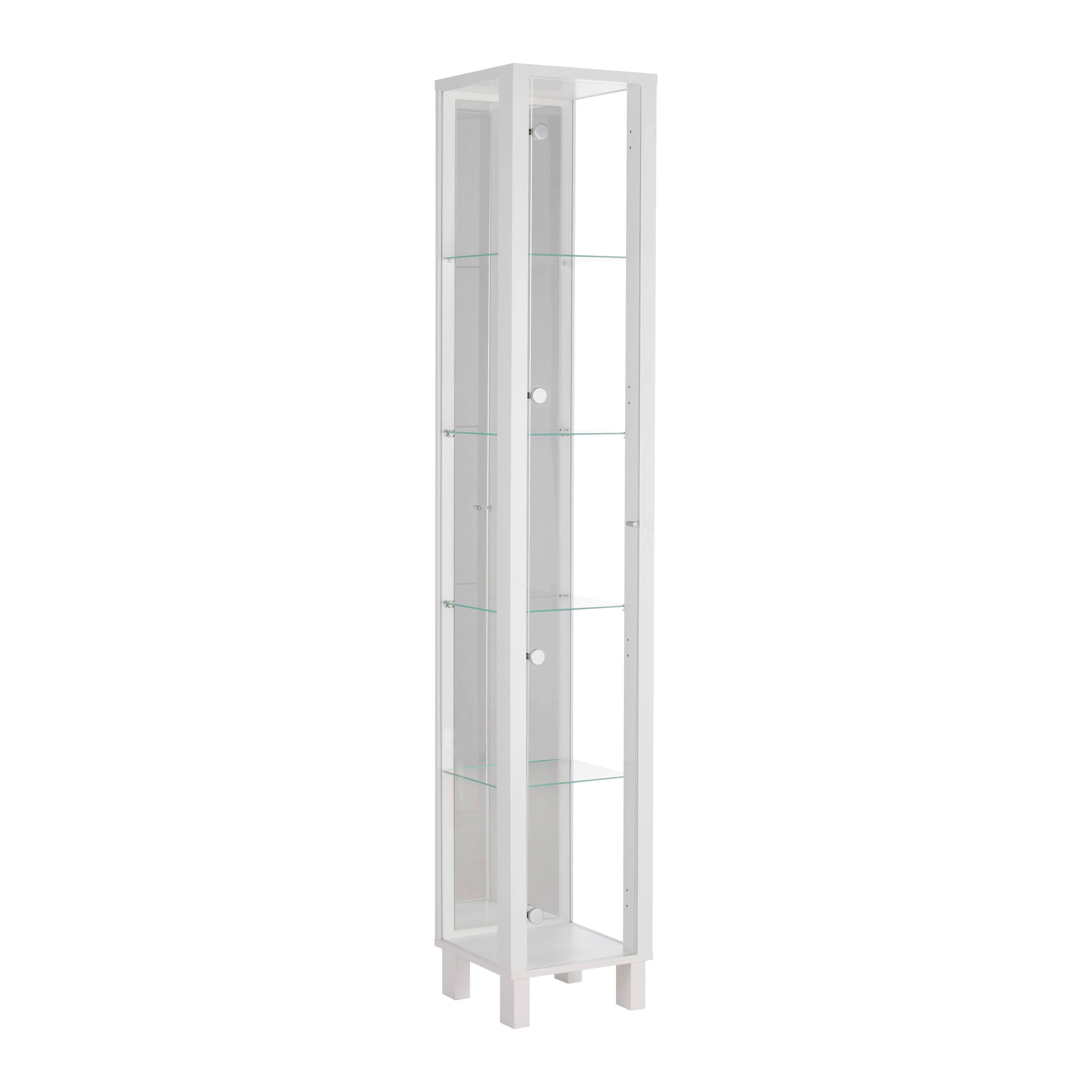 VITRINE ALBI -EXKLUSIV- - noir/blanc, MODERN, matériau en bois/verre (33/189/33cm) - Mömax