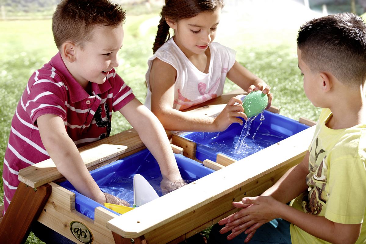 Kinder-Gartentisch Axi Nick Braun Sand-Wassertisch - Braun, Holz (80/56/90cm)