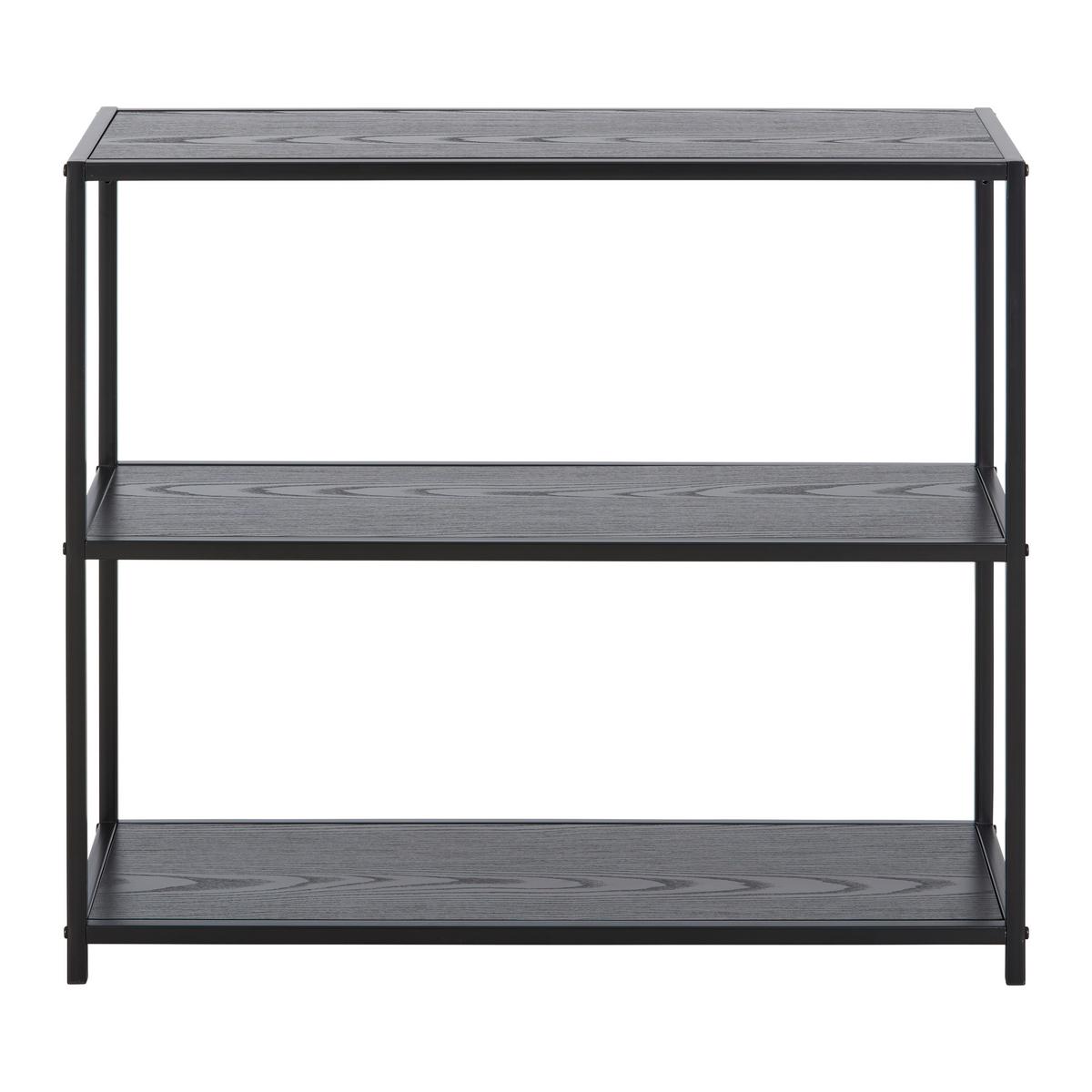 Regal Bastian -Based- - črna, Moderno, kovina/leseni material (77/68/30cm) - Based