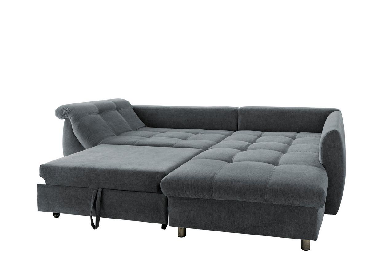Sedežna Garnitura Agira, Antracit, Ležišče - barve kroma/modra, Design, tekstil (250/190cm) - Modern Living