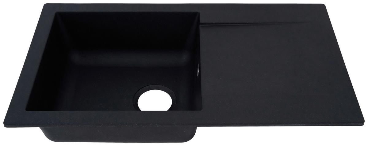 Einbauspüle Denver ca. 78x17x43,5 cm Schwarz - Schwarz, Trend, Glas/Kunststoff (78/17/43,5cm) - Respekta