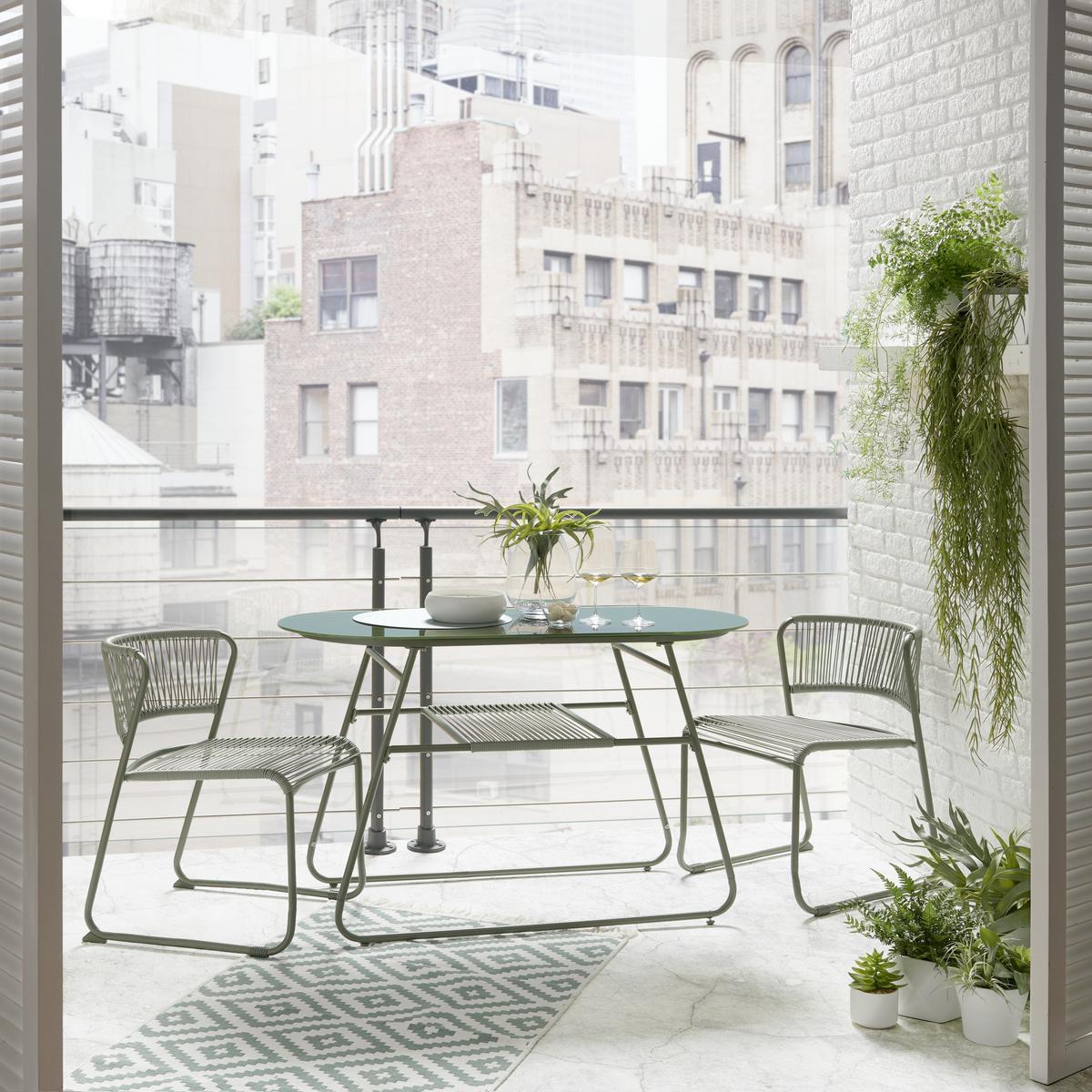 Balkonset Cristiano in Grün - Grün, Modern, Glas/Kunststoff (55/120/72cm) - Premium Living