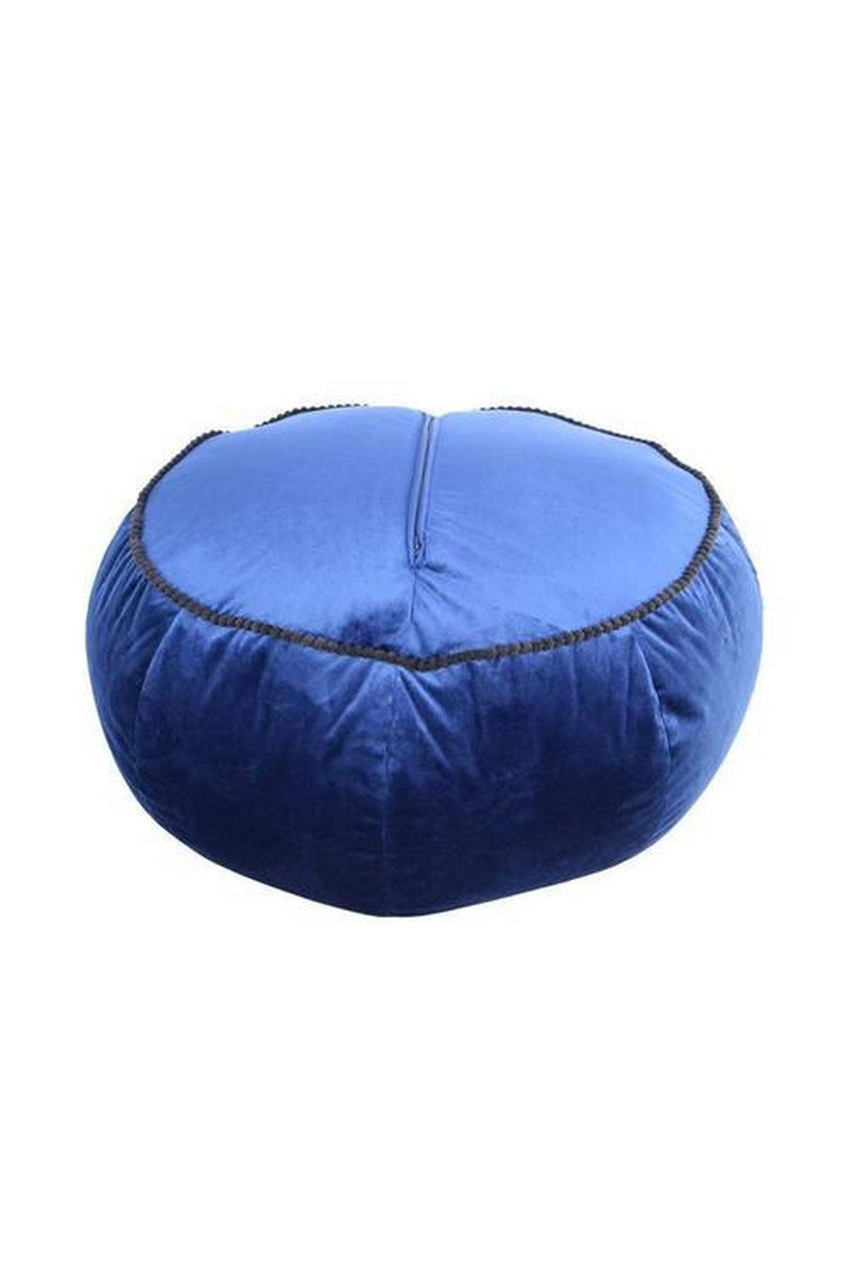 POUF Pouf Taj Mahal DxH: 65x35 cm - Blau, MODERN, Textil (65/35/65cm) - Kayoom