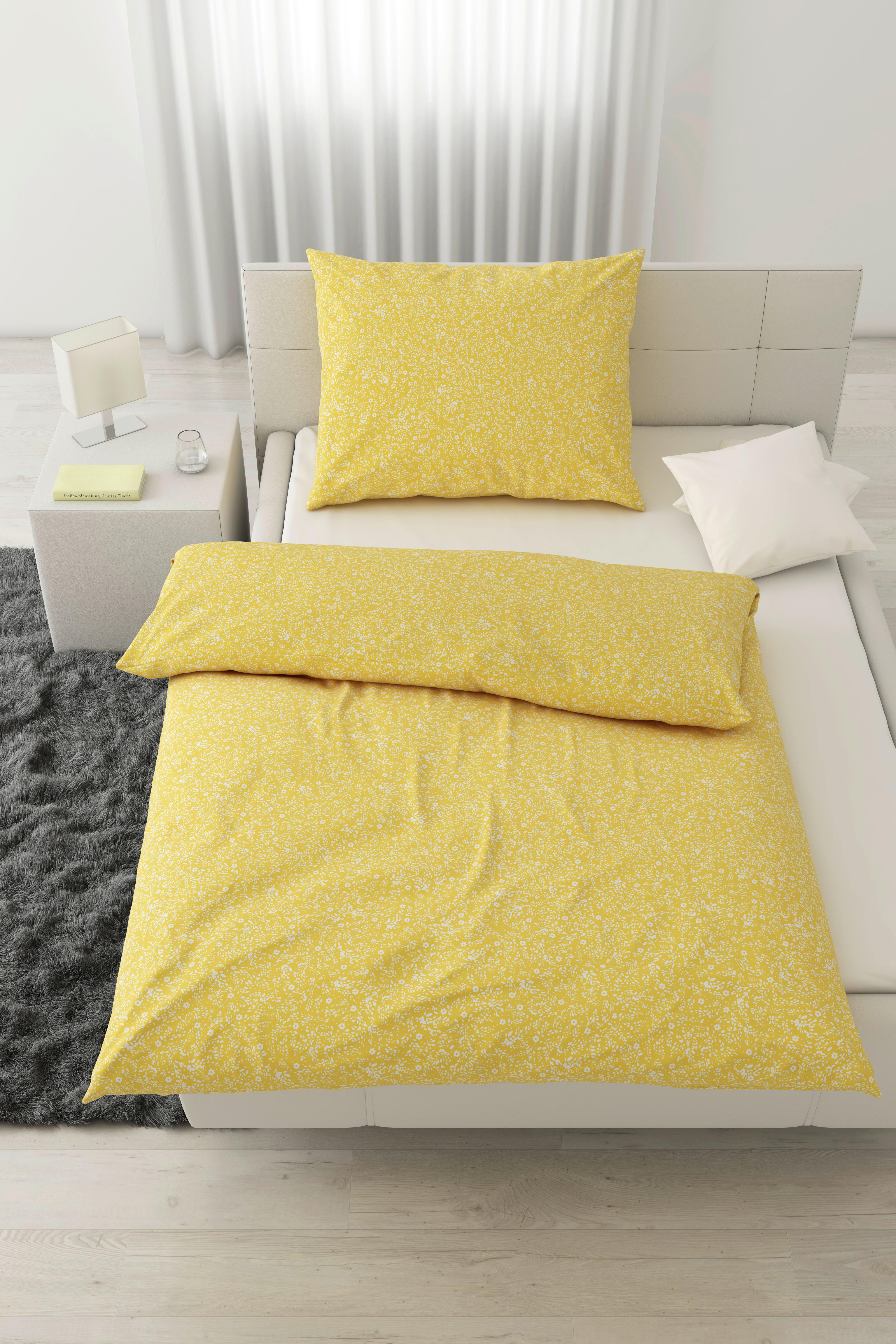 Ágyneműhuzat Garnitúra Barn Flower - sárga/fehér, Konventionell, textil (140/200cm) - Modern Living