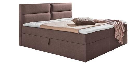 Boxspringbett Mercura in Braun ca. 180x200 cm inkl. Topper - Braun, MODERN, Holzwerkstoff/Textil (180/200cm) - MID.YOU