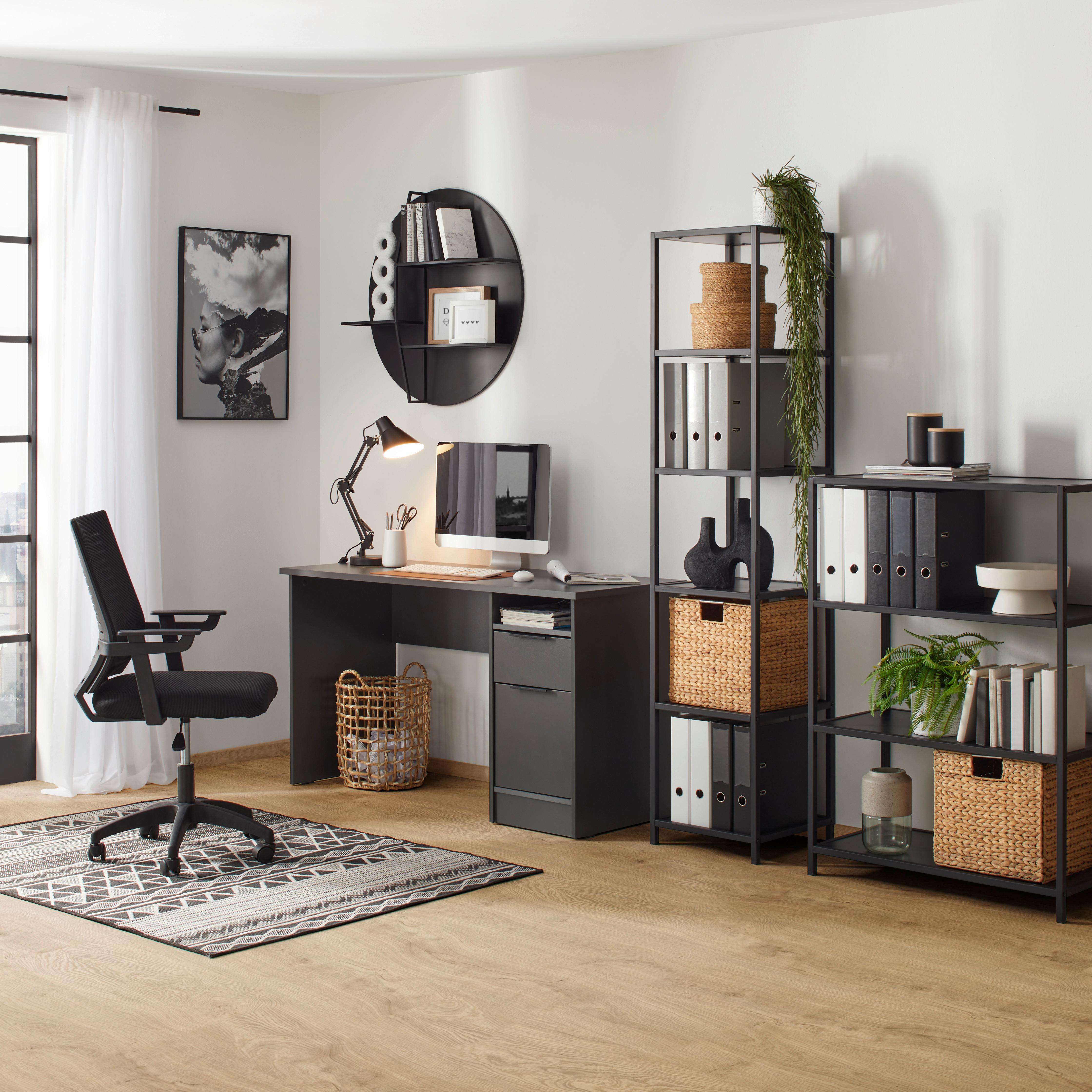 SNURRSTOL ARIANA -EXKLUSIV- - svart, Modern, metall/trämaterial (56/90-100/58cm) - Mömax