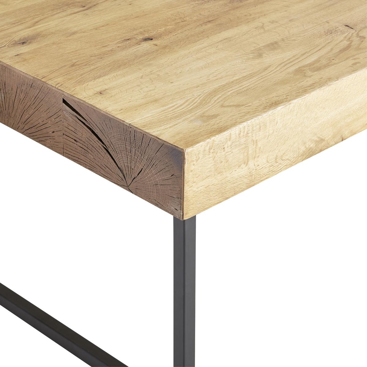 STOLIK KAWOWY SHARNA - kolor dębowy/czarny, Natur, metal/drewno (110/65/42cm) - Livetastic