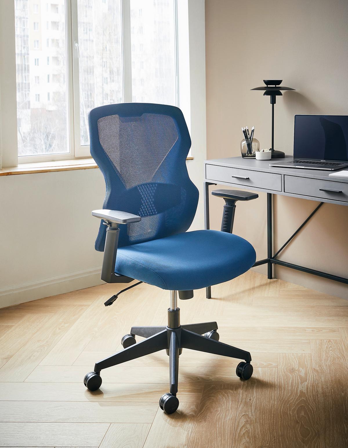 KRZESŁO OBROTOWE NICK -EXKLUSIV- - niebieski/czarny, Design, tworzywo sztuczne/metal (65/66/101-109cm) - Novel