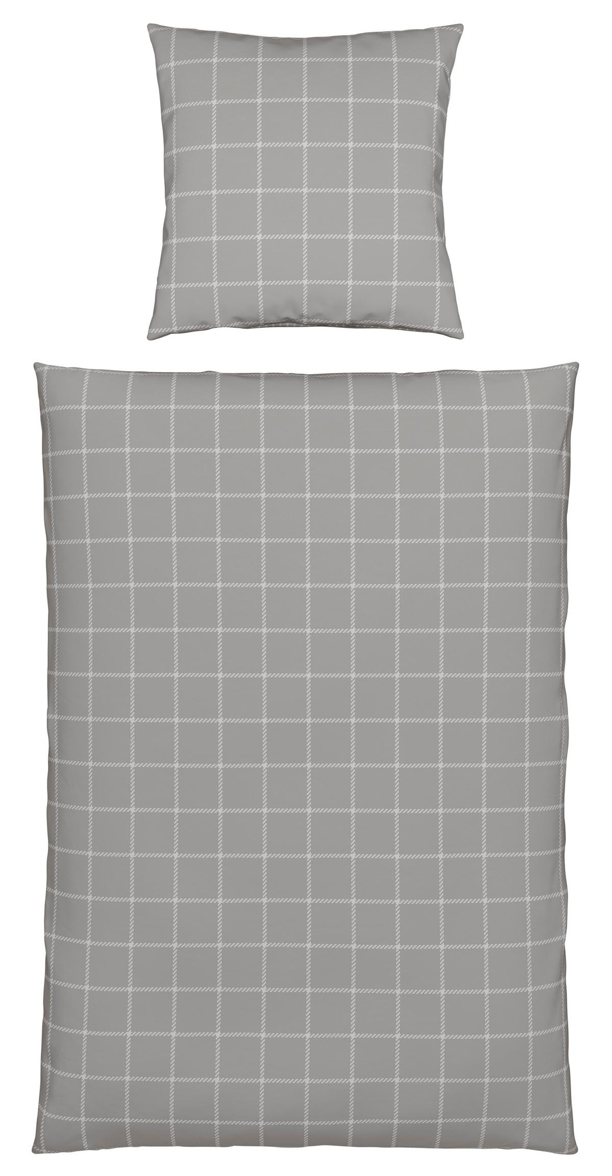 Bettwäsche Karo Allover Hellgrau ca. 135x200cm - Hellgrau, KONVENTIONELL, Textil (135/200cm) - Mömax