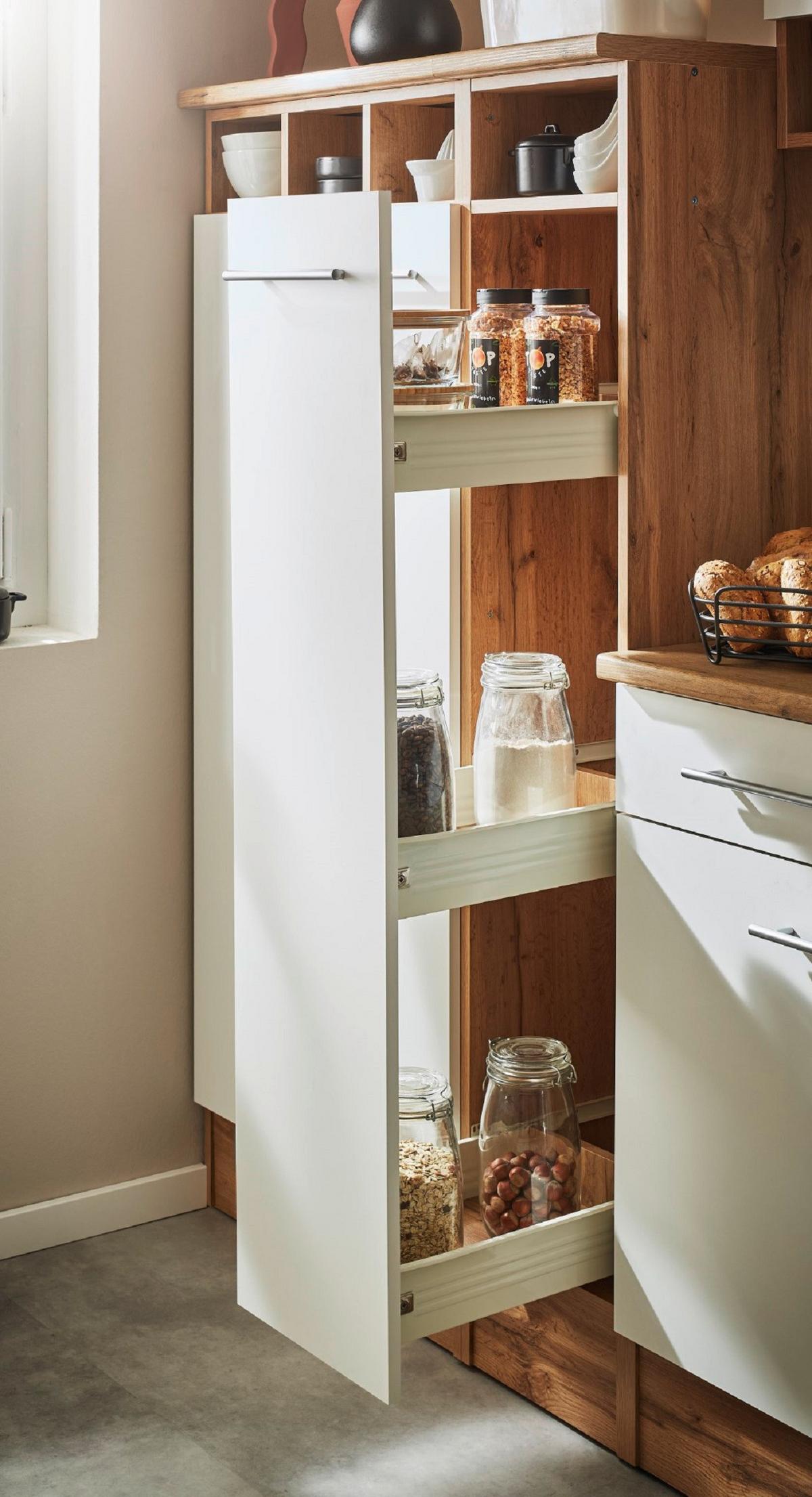 Kotna Kuhinja Z Aparati Hilde, 310x172cm - barve hrasta/bela, Design, kovina/leseni material (310/172cm) - Respekta