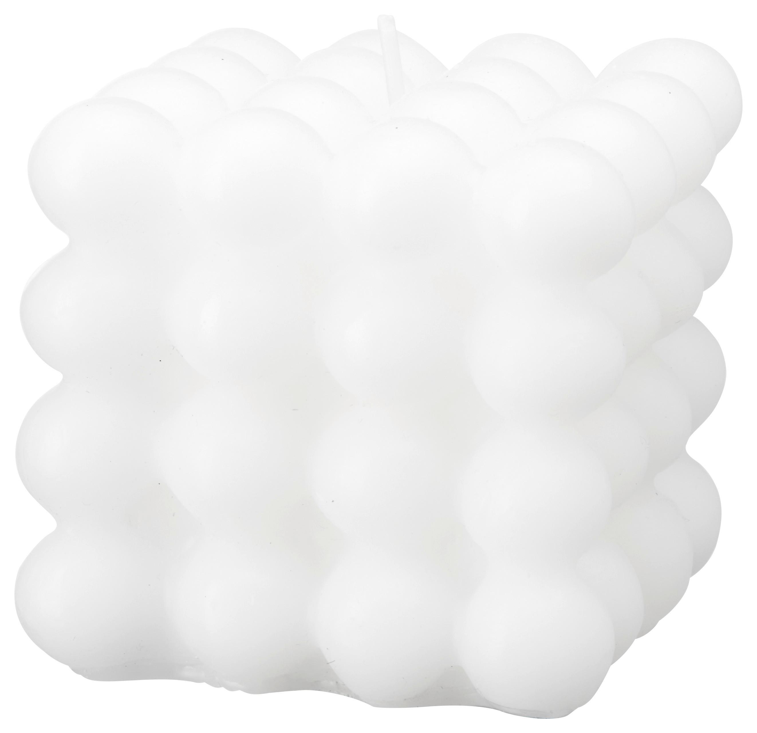 Kerze Bubble in Weiß - Weiß, MODERN (8/7,5/8cm) - Modern Living