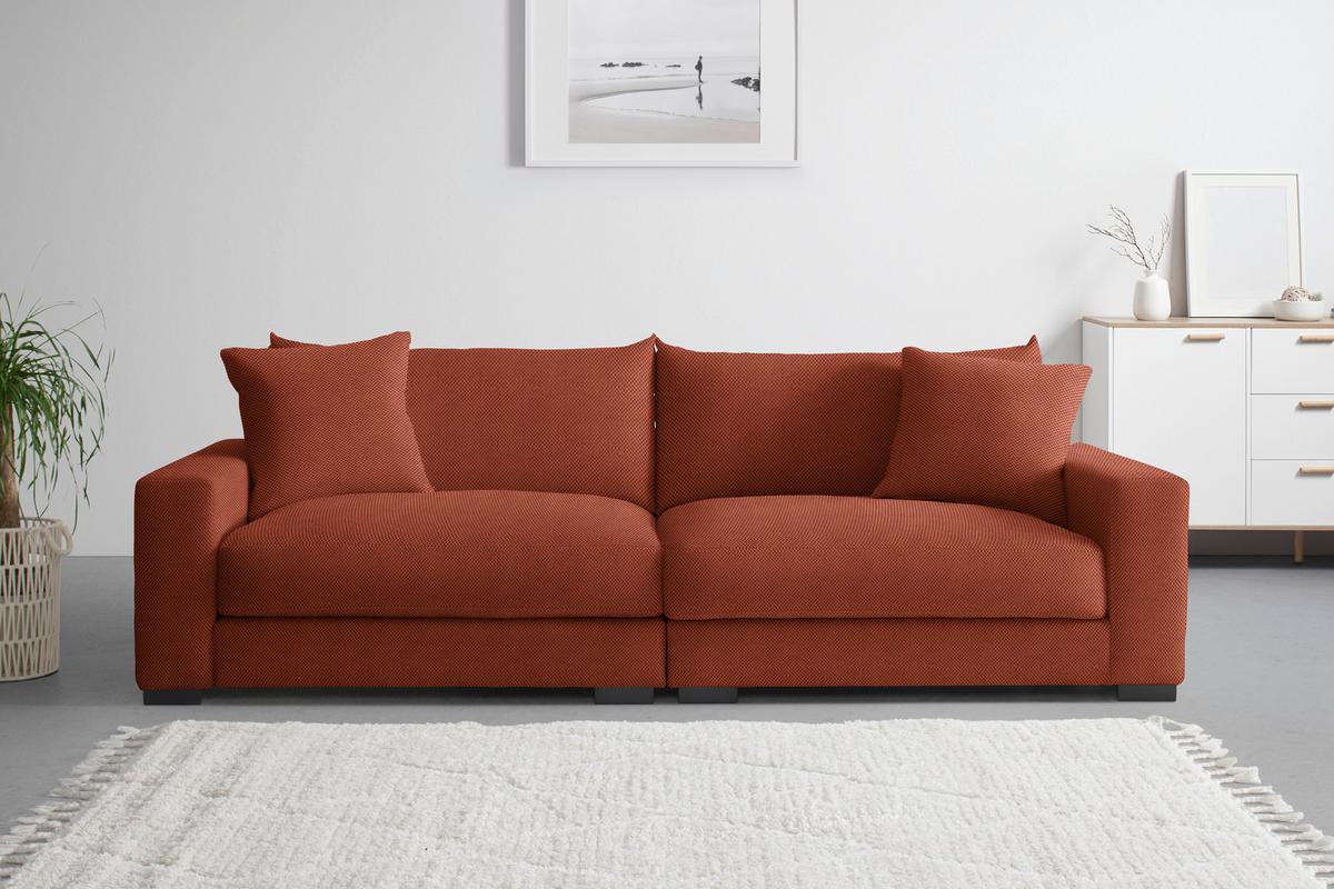 Megasofa Pedro Terracotta - Terracotta, MODERN, Holz/Holzwerkstoff (261/83/124cm) - Mömax