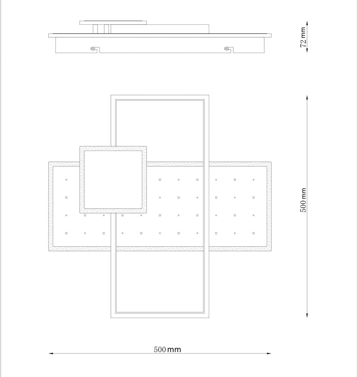LED-DECKENLEUCHTE 67146 - Weiss/Opal, Design, Kunststoff/Metall (50/50/7,2cm) - Globo