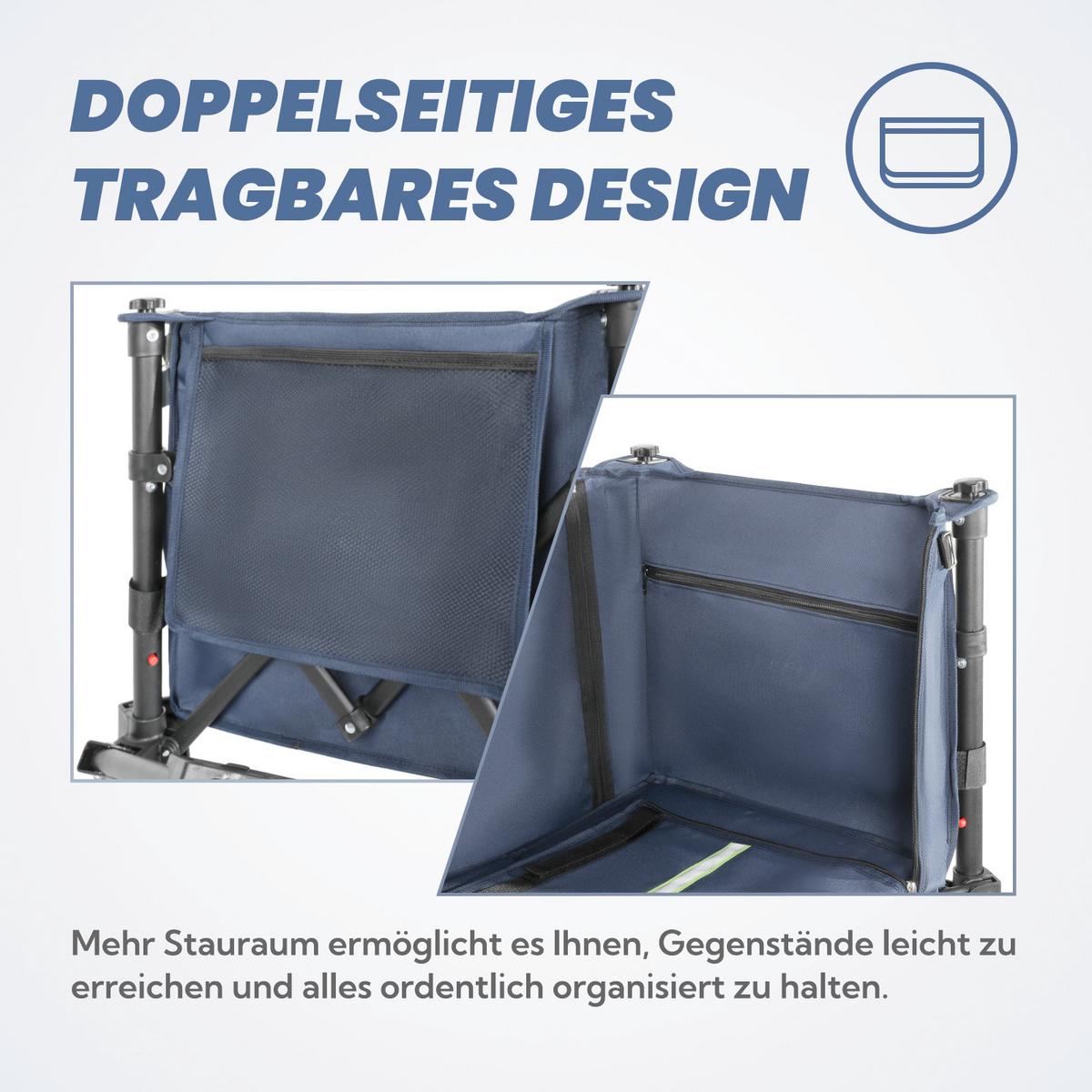 Bollerwagen Blau/Graphitfarben - Blau/Graphitfarben, Basics, Textil/Metall (44/19/31cm) - Modante