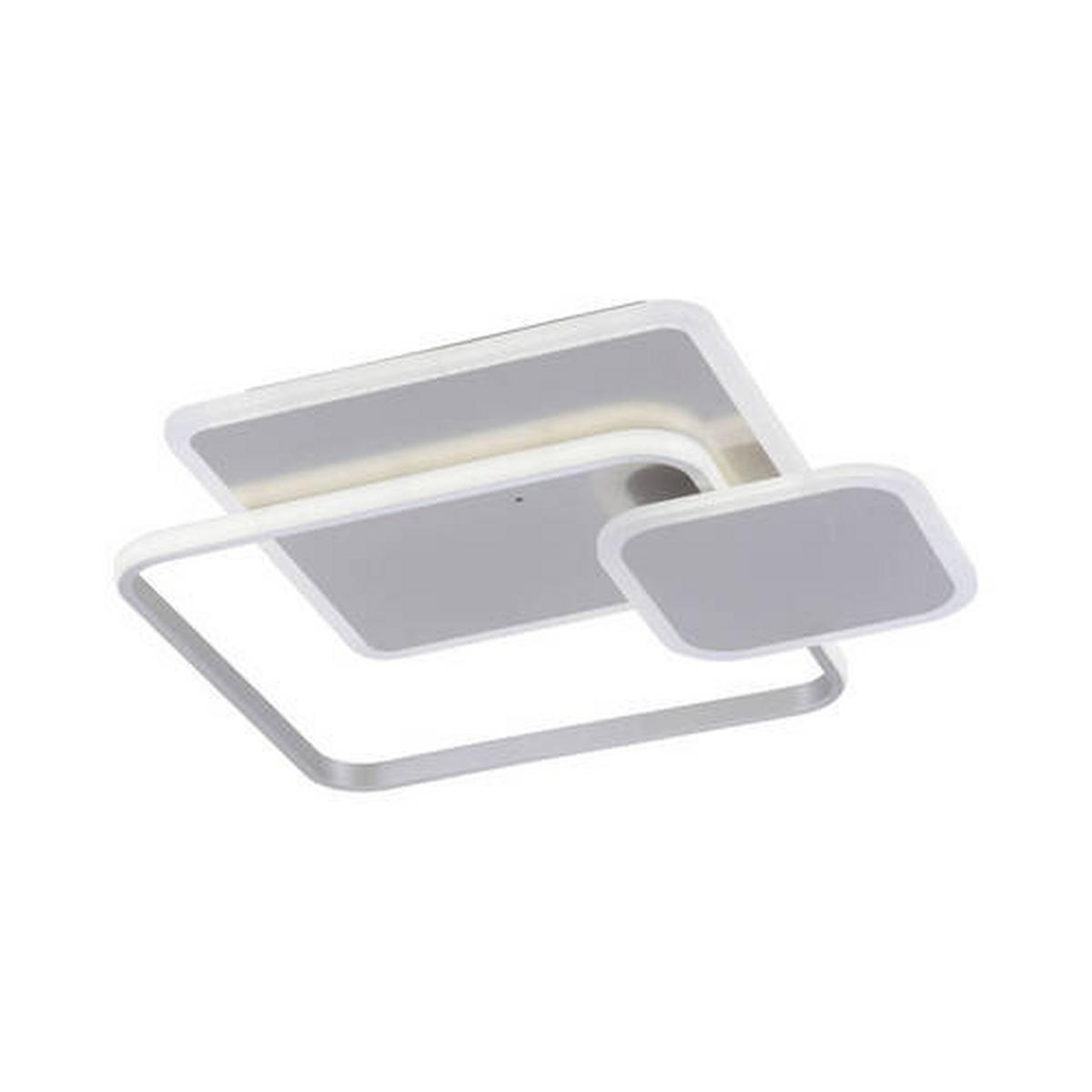 LED-Deckenleuchte Emilio in Silberfaben max. 50 Watt - Silberfarben, Design, Kunststoff/Metall (55/55/8cm) - Paul Neuhaus