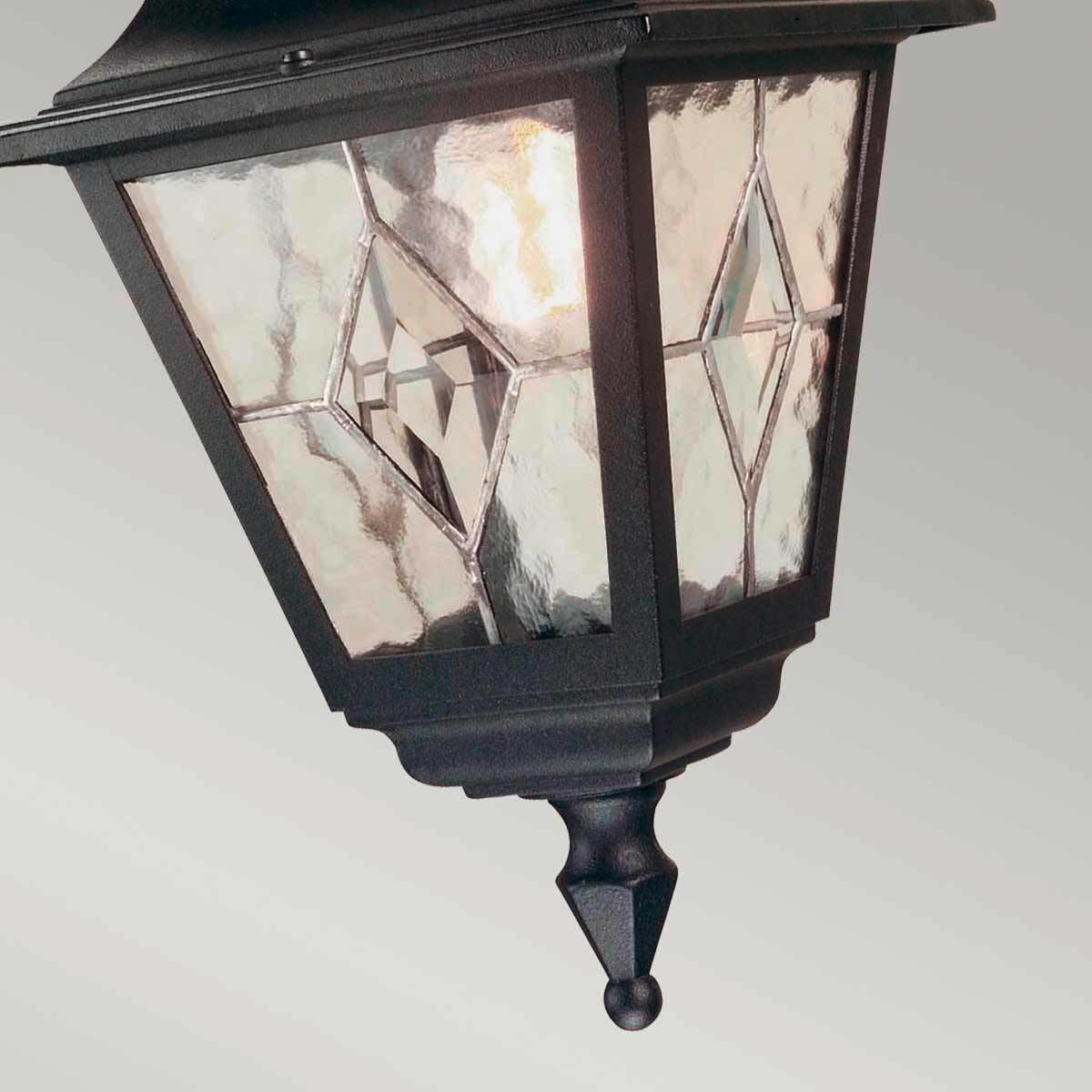 Kültéri Függőlámpa Nr9-Blk - fekete, Konventionell, üveg/fém (39,5/18,4/18,4cm) - Elstead Lighting
