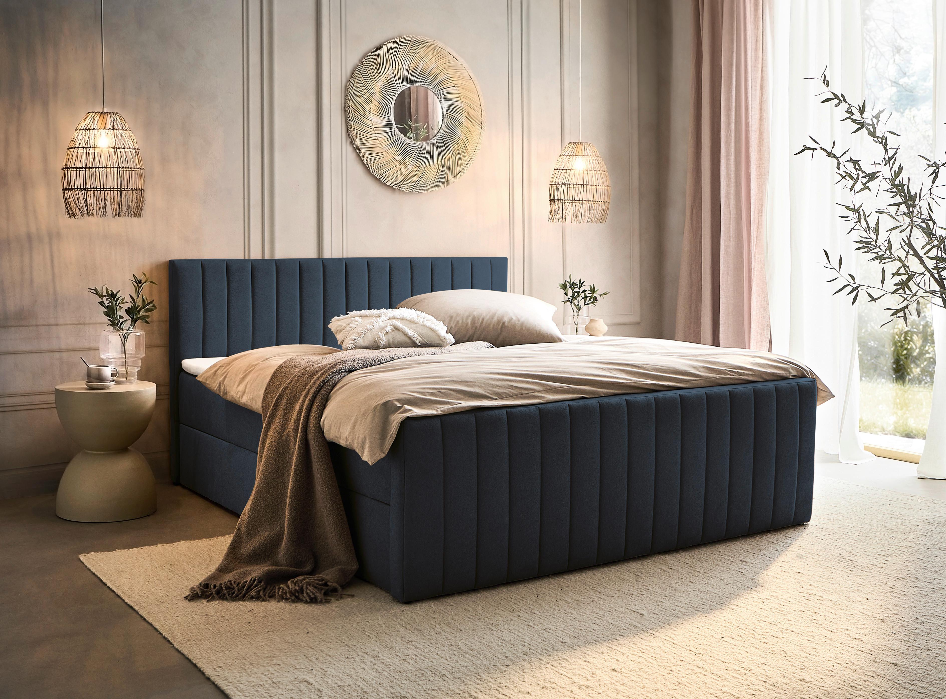 Box Krevet Sontje - crna/antracit, Konvencionalno, tekstil/plastika (140/200cm) - Modern Living