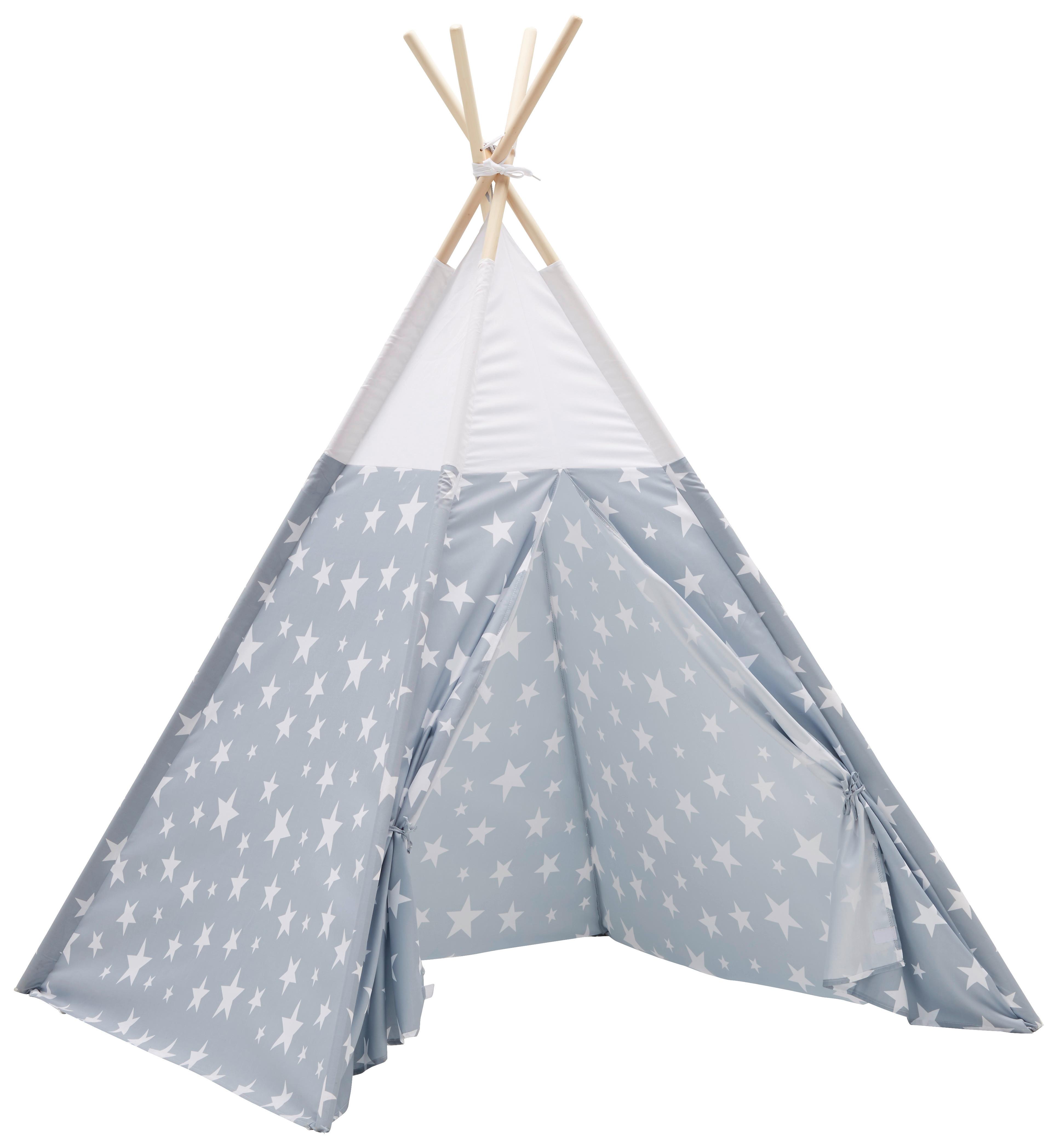 Spielzelt Star in Grau Ø ca. 120cm - Weiß/Grau, Holz/Kunststoff (120/164cm) - Mömax