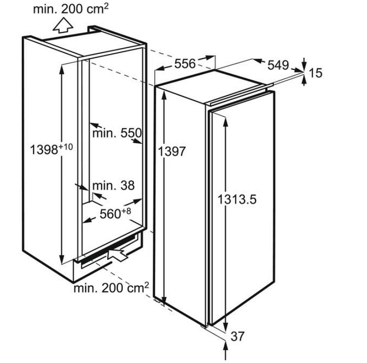 Kühlschrank SFE814D9ZC - Weiß, MODERN, Metall (55,6/139,8/54,9cm) - AEG