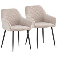 ZESTAW KRZESEŁ Z PODŁOKIETNIK. STU - beżowy/czarny, Design, metal/tkanina (56/82,5/61,5cm) - Novel